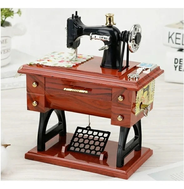 Girls Retro Mechanical Wind Sewing Machine Music Box Birthday Gift MegaBDM