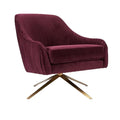 Rotatable Leisure Place Metal Leg Rocking Chair Scandinavian Modern Lounge Chair Center Living Room Furniture Sofa Velvet Chair