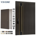 Canadian Standard Villa Engineered Project Modern Exterior Main Door Black Walnut Solid Wood for House Entrance Pivot Entry Door