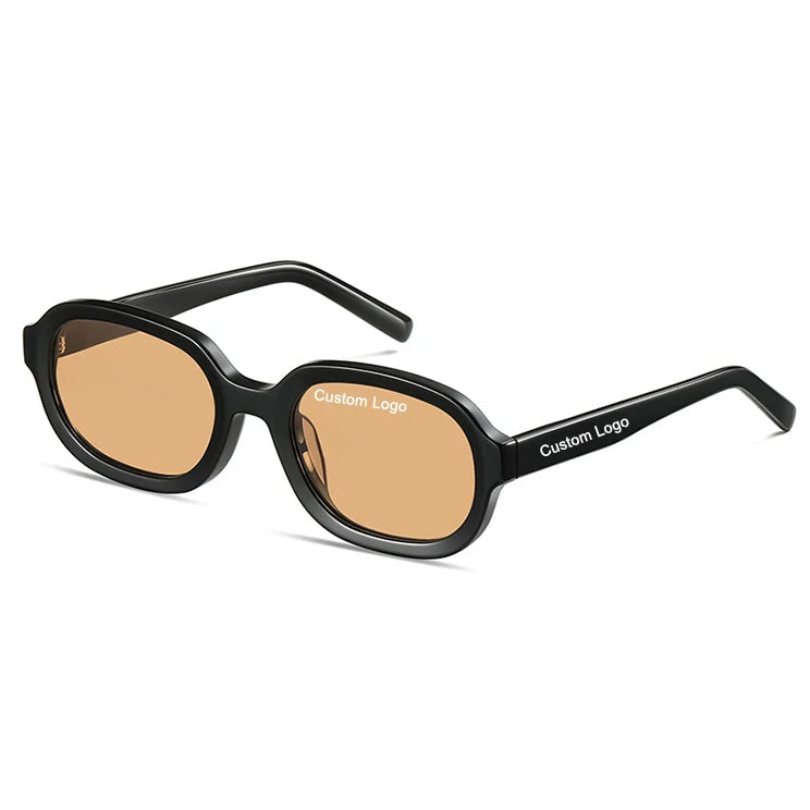 0017 Luxury Designer Acetate Sunglasses Retro Custom  Unisex Oval Sun Glasses Women Men Nylon Lens Sunglasses UV400