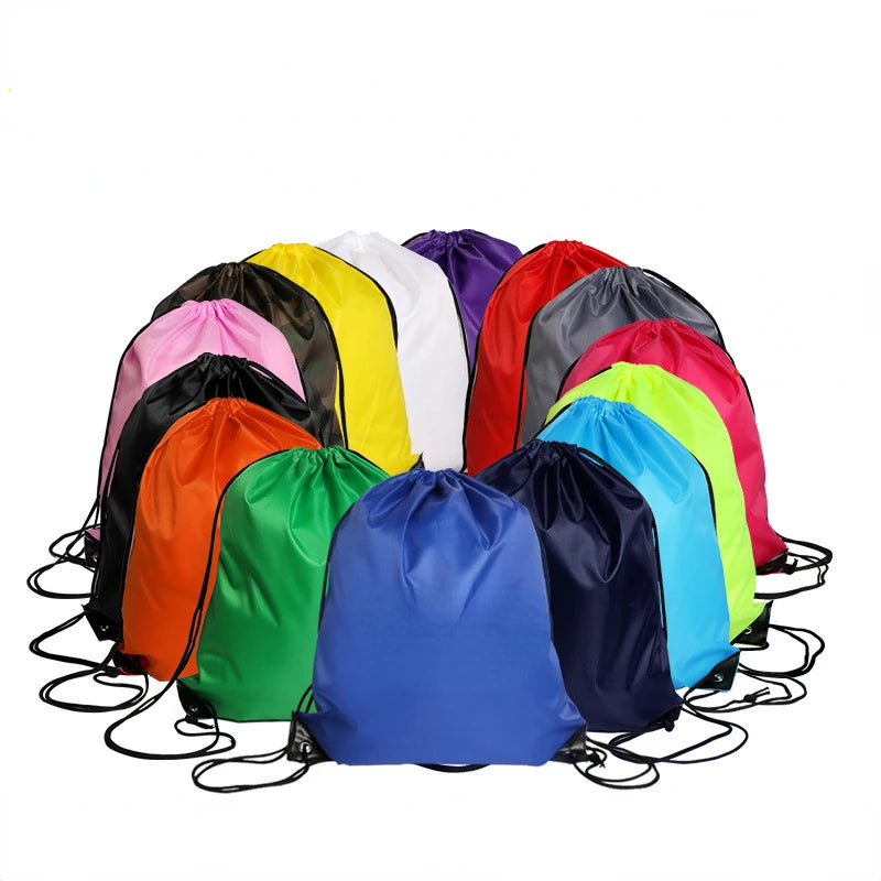Good Quantity Wholesale Custom Branded Packable Cinch Sport Gym 210d Polyester Recycled Drawstring Sack Pack Backpacks