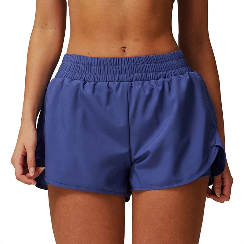 Wholesale Custom Women's New Pocket Yoga Shorts Gym Workout Fitness Double-layer Stretch Tight Quick Dry Sports Shorts