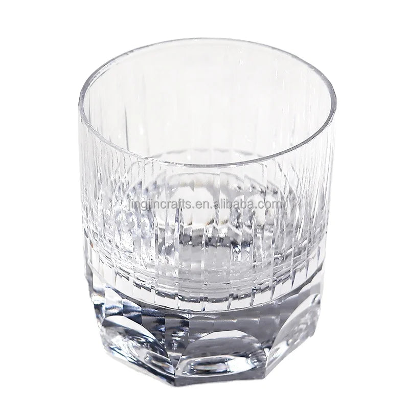 220ml 7oz Hand Carved Old Fashioned Tumbler Drinking Glass Rocks Crystal Whisky Glass for Christmas New Year