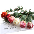 Hot Sale 6 Colors Artificial Single Stem Rose Wedding Artificial Rose Flowers
