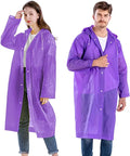 WOQI Men's Summer Single Long Full-Body Raincoat Waterproof Casual Lightweight with Solid Pattern for Outdoor Camping & Hiking