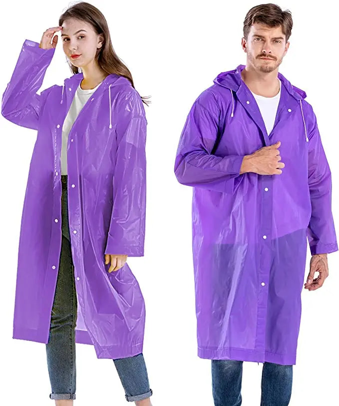 WOQI Men's Summer Single Long Full-Body Raincoat Waterproof Casual Lightweight with Solid Pattern for Outdoor Camping & Hiking