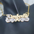 Qiuhan Two Color Star Custom Name Pendant Necklace Hiphop Pendant Jewelry Gift