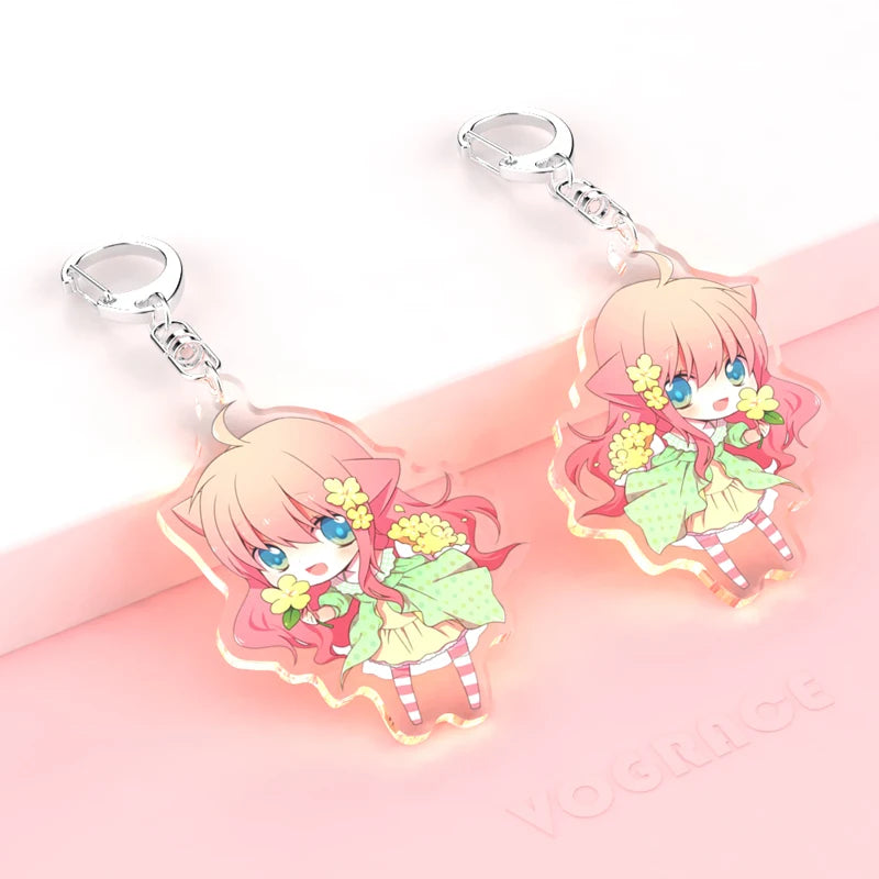 Vograce Custom Double Sided Printed Laser Cutting Holographic Anime Key Holder Keyring Key Chain Keychain Acrylic Charm
