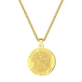 Fashion Stainless Steel 18k Gold Plated Catholic Saint Michael Charm Pendant Necklace Jewelry for Women