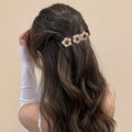 MIO 10cm  Handmade Knitted Crochet Flowers  Lovely Wool-liked Fabric Braided Hair Clip Elegant  French Barrette  Hair Pins