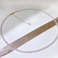 Elegant 14k Gold Filled Jewelry White 3-4mm Natural Fresh Water Pearl Choker & Necklace Classic Link Chain for Girls' Party Gift