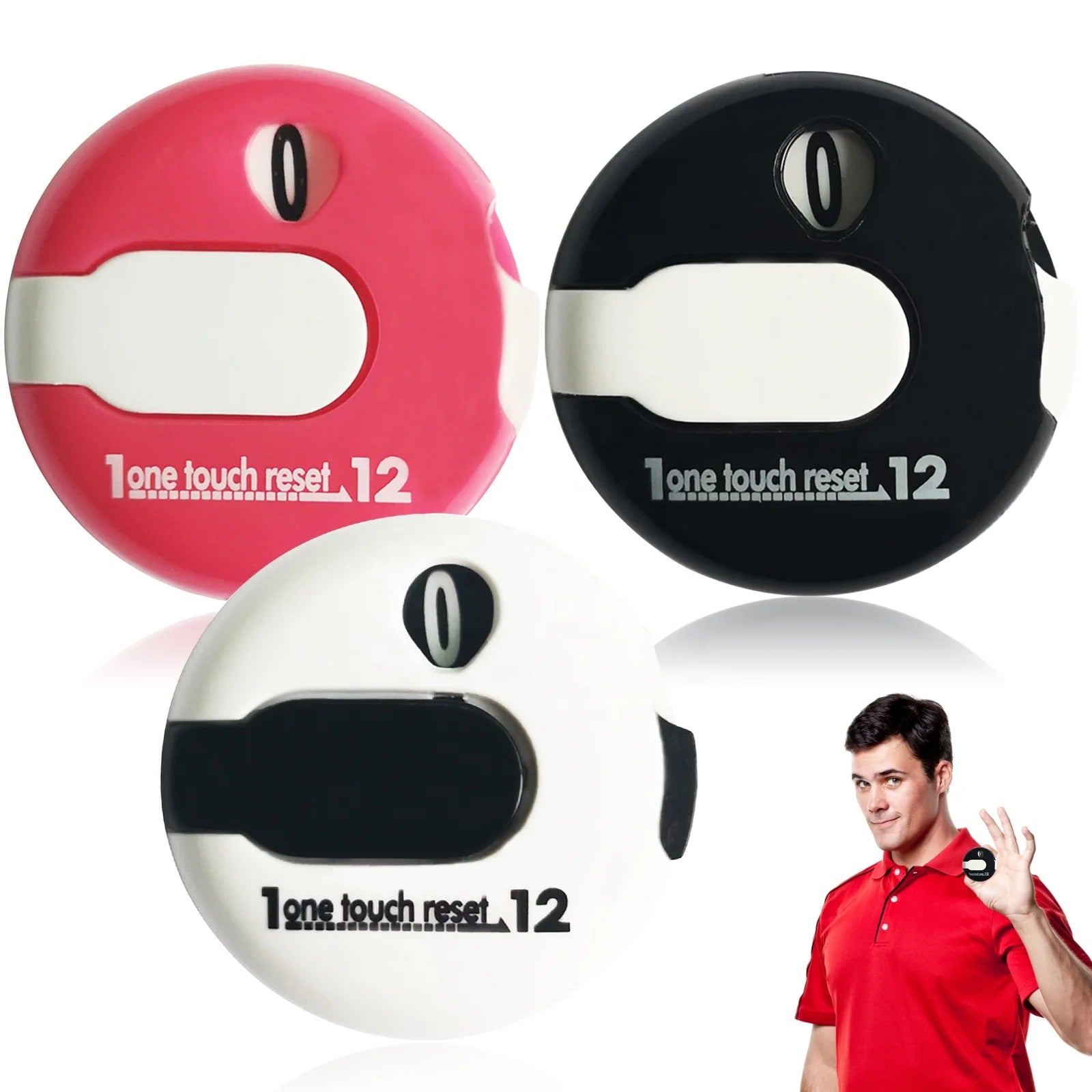 Wholesale Prices Outdoor Sports Golf Attachment Accessories 30 mm Mini Golf Stroke Score Counter With Hat Clip and Glove Clip