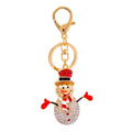 Christmas Gift Crystal Snowman Key Chain Rhinestone Christmas Snowman Car Keychain Pendant Bag Pendant