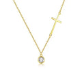 Cross-Style S925 Sterling Silver Necklace Diamond Gold Plated Unisex Link Chain for Trade Wedding Engagement or Party Gift