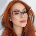 TR90 Cat Eye Glasses Frames Women Anti Blue Light Eyeglasses Oversized Optical Frames Ladies Fashion Brand Clear Eyewear