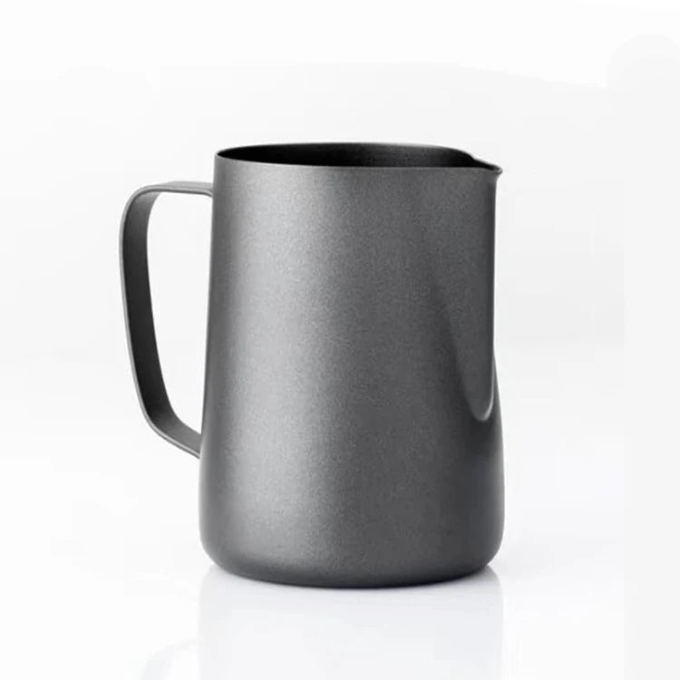 Custom Art Barista Black Espresso Coffee Latte Metal Stainless Steel Pull Flower Cup Steam Frother Frothing Pitcher Milk Jug