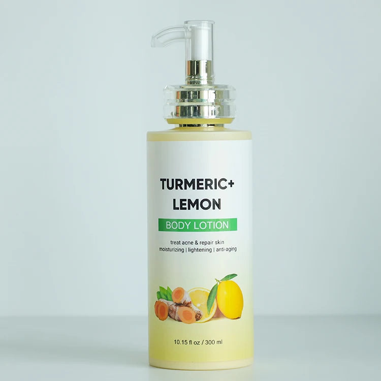 New Product Private Label Vegan Organic Body Lotion Suitable for All Skin Lightening Body Care Lemon Turmeric Body Lotion