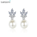 LUOTEEMI Pearl Earring Fashion Trendy Designer New Lady Woman Minimalist Charm Unique Popular Earing