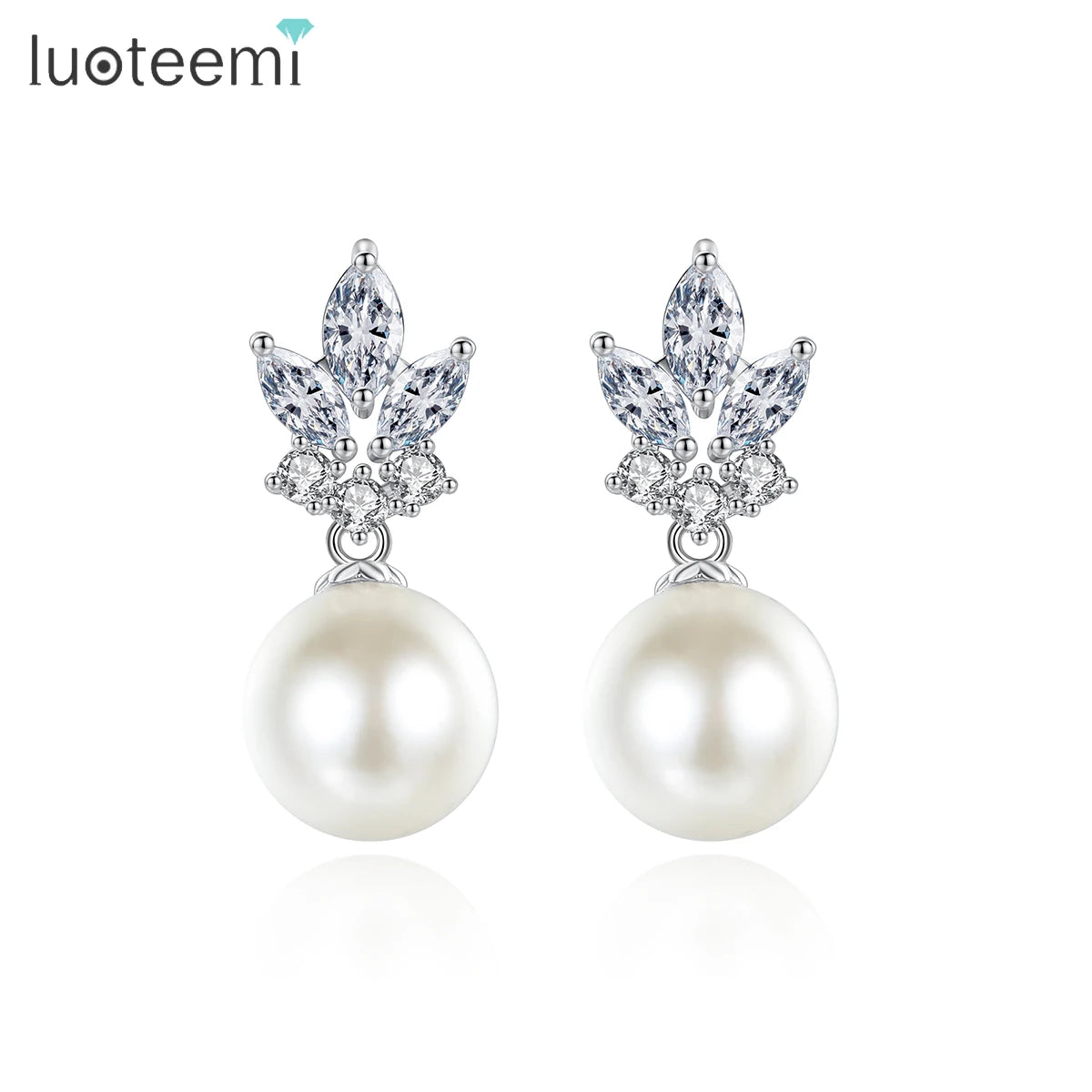 LUOTEEMI Pearl Earring Fashion Trendy Designer New Lady Woman Minimalist Charm Unique Popular Earing