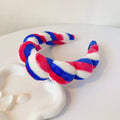 Head Bands rainbow Stripe Thick Spa Fuzzy Microfiber Towel Hairbands Winter Fall Hair Accessories Padded High Sponge Headband