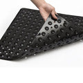 54x54CM Square Non-Slip Shower Mat Machine Washable Bath Mat with Suction Cup Drain Hole Bathtub Mat for Enhance Bathroom Safety