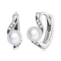 925 Sterling Silver Quality Shell Pearl Ear Buckles Zircon Geometric Earrings for Women Birthday Gift Fashion Jewelry BSE710