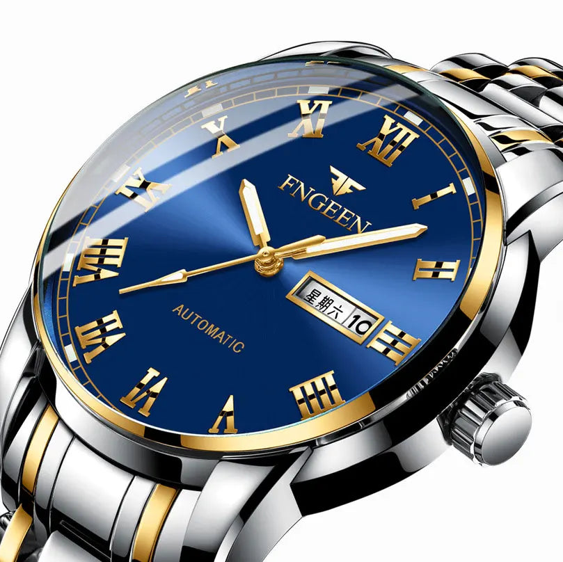 FNGEEN 4002 New Watch for Men Waterproof Sport Stainless Steel Luminous Quartz Watches Mens Wristwatch Relogio Masculino Reloj