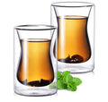 6oz Turkish Clear Glass Tea Cups Double Wall Clear Glass Coffee Mug Insulated Walled Clear Glasses