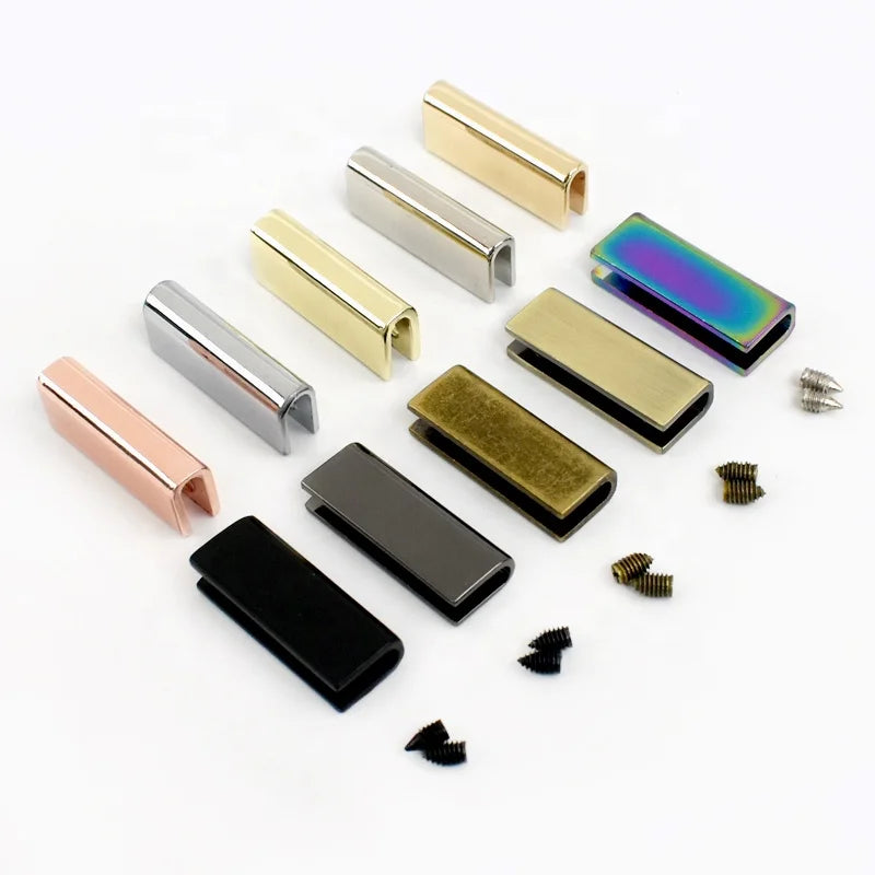 Meetee BF698 25mm Handbag Accessory DIY Handmade Webbing Strap End Cover Tail Clip Zinc Alloy Edge Protective Decorative Buckle