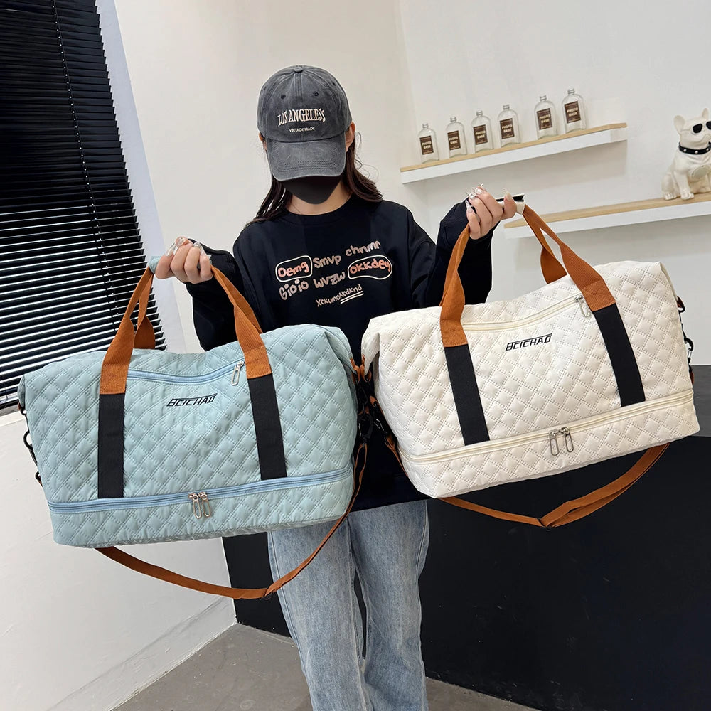 Large Capacity Portable Duffel Bag Dry Wet Separation Sport Fashion Zipper Lightweight Expansion Storage New Design Nylon Travel