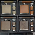 Personalized Custom Hip Flask with Cups Funnel Premium Gift Set 6oz/7oz Laserable Leatherette Men Hip Flask