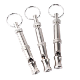 Portable Animal Farm Pet Whistle Keychain Stainless Steel Whistle Training Deterrent Whistle