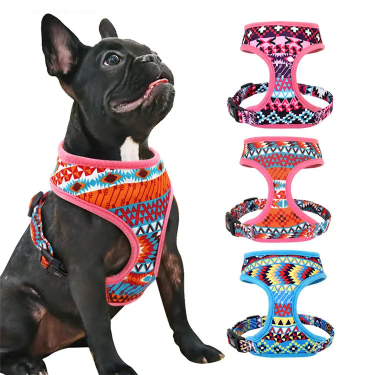 Floral Flower Cotton Adjustable Pet Supplies Dog Harness
