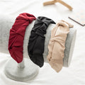 Pleat Headbands Women Girls Teens Engagement Fashion Hair Accessories Trendy Wide Comfort Wrinkle Thick Fabric Butterfly Design