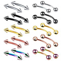 316L Surgical Stainless Steer Banana Eyebrow Piercing Body Curved Barbell Eyebrow Ring Spike Externally