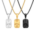 Geometric Necklace Pendant Men's Stainless Steel Batch Flower Small Square Brand Geometric Jewelry for Men