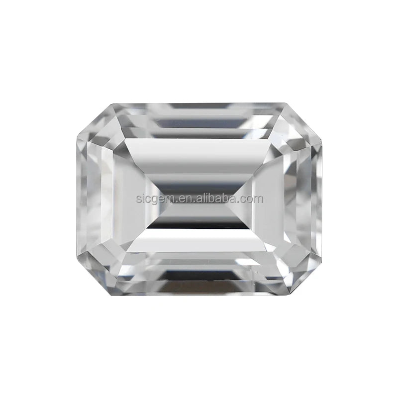 SICGEM Wholesale Loose Moissanite Small Size Emerald Cut (0.7-2.9mm) in VVS White Color