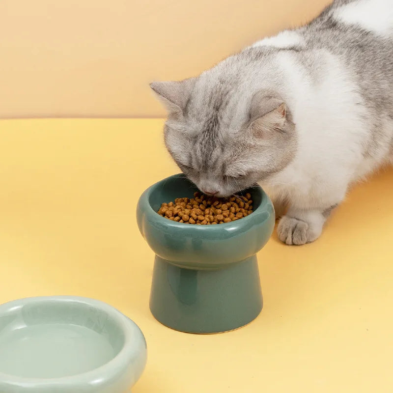 Wholesale Custom Round Pet Ceramic Bowl Personalised Elevated Dog Cat Food Bowl Pet Feeder Bowls