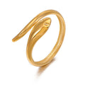 Nabest Stainless Steel 18K Gold Plated Resizable Snake Rings Tarnish Free Women Opening Stylish Ring Jewelry Anti-tarnish