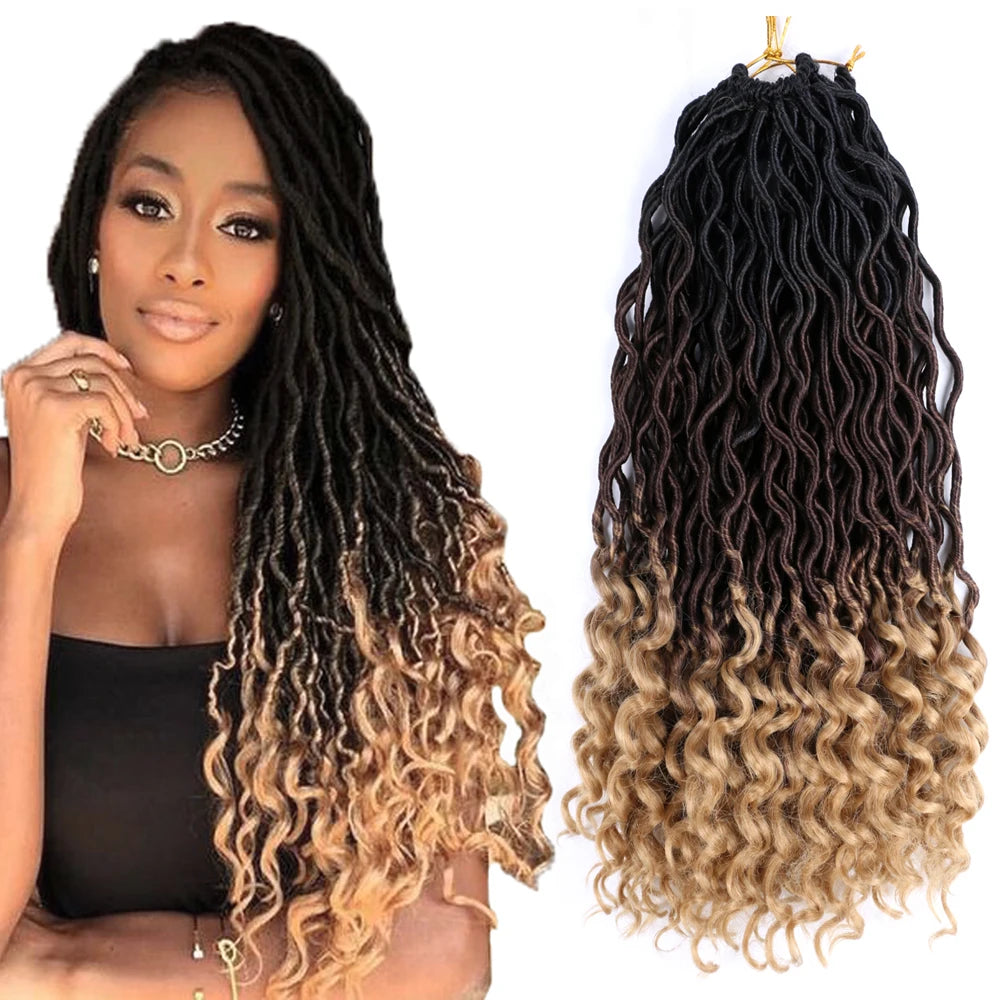 Crochet Braid Hair Gypsy Locs 20 Inch Gypsy Locs Wavy Synthetic Braiding Gypsy Faux Locs Hair Extensions