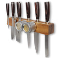 15 24 Inch Wooden Magnetic Knife Holderwith Double Storage & Charming WoodKnife Magnetic Strip