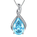 Hainon Mom Necklace Gift for Women Simple Blue Crystal Necklace Mother's Day Necklace