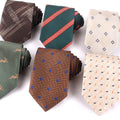 Men's Classic Casual Stripe Cashew Flower and Animal Pattern Business 8cm Polyester Necktie