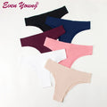 Evenyoung Wholesale Ladies Ice Silk Seamless Thongs for Women No Show Underwear One Piece Women Panties