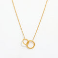 Joolim Jewelry Stainless Steel Double Circle Pendant Necklace