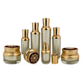 Luxury Gold Acrylic Cosmetic Jar Recyclable Face Cream Lotion Bottle White Plastic Ready Ship for Skin Care Container