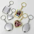 Heat Transfer Printing Double-sided Mirror Keychains Blank Sublimation Metal Keychain Ladies Gift