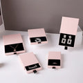 Custom pink Rigid Cardboard Paper Box Ring Necklace Earrings Drawer Jewelry Packaging Box With Your Own logo