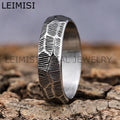 Handmade Vintage 6mm Stainless Steel Hammered Stamping Irregular Wedding Couple Bands Rings for Men Women