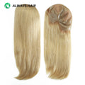 MW46-Wholesale 16" Straight Remy Chinese Human Hair Hand Tied French Lace Front Wigs Transparent Lace 130% Density Lighter Color